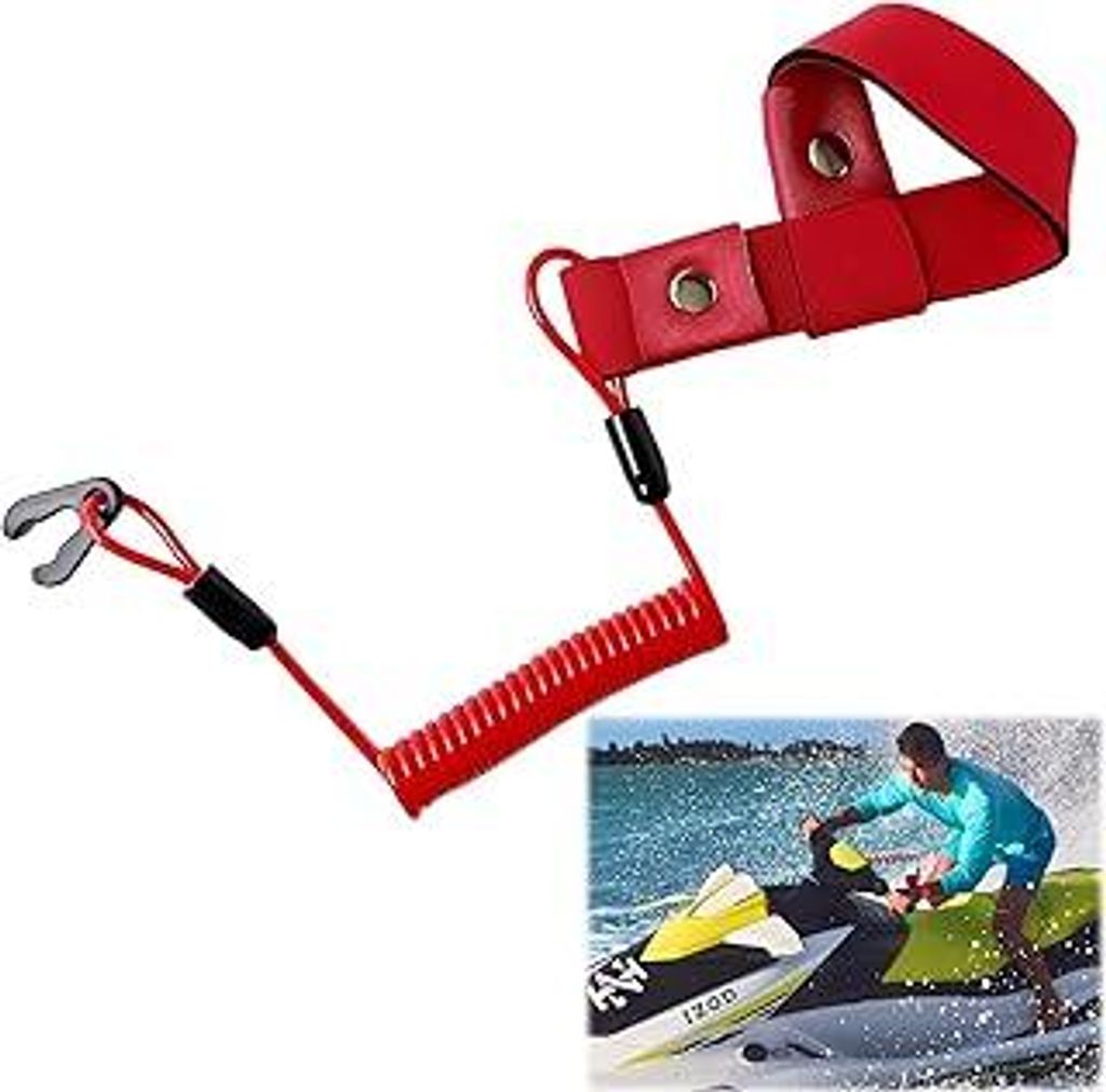 Schlüssel für Ausschaltschalter Außenbordmotor, Sicherheitsseil für Notstopp für Boot, kompatibel mit Ya-maha Jet Ski Wave-Run-NER Wave-Ven-ture
