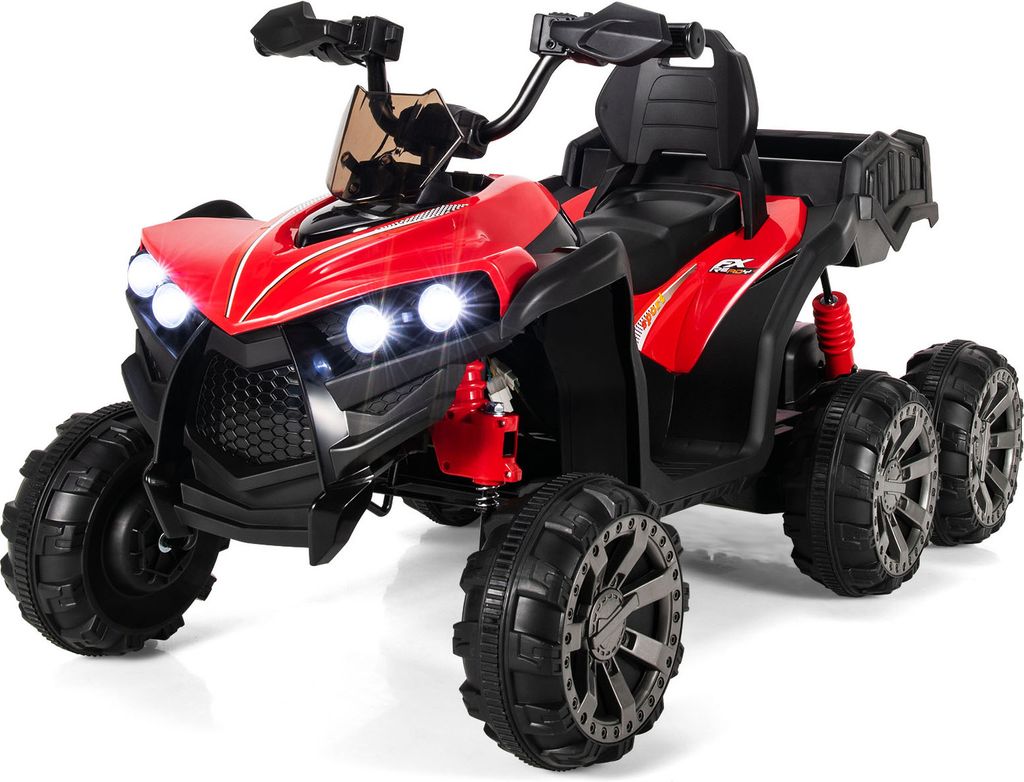 COSTWAY 12V Elektro Kinderquad mit Stauraum, Mini Elektroquad mit LED-Lichtern, 6 Räder Kinder Quad, 3-6 km/h, Elektroauto für Kinder ab 3 Jahren...