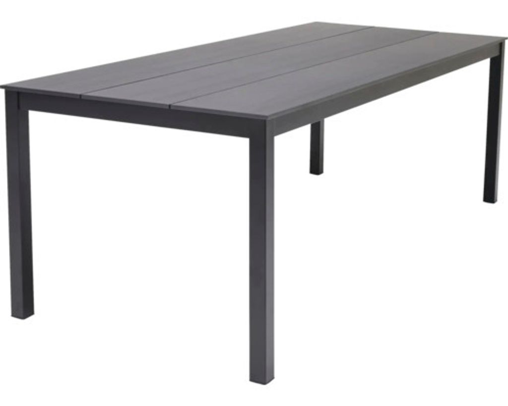 Gartentisch GARDEN PLACE Lili 206 x 89 x 75 cm anthrazit, mit Tischplatte aus Holz, pulverbeschichtetes Aluminiumgestell