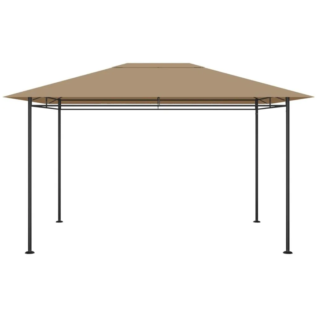 Pavillon avec Toile Haute Densité 180g/m² Taupe 384x281 cm Résistant