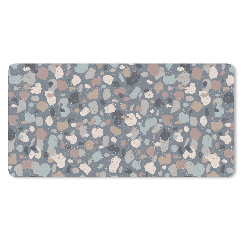 MuchoWow Schreibtischunterlage Retro - Terrazzo - Geometrie - Muster 80x40 cm - XXL Mauspad - Gaming Mauspad