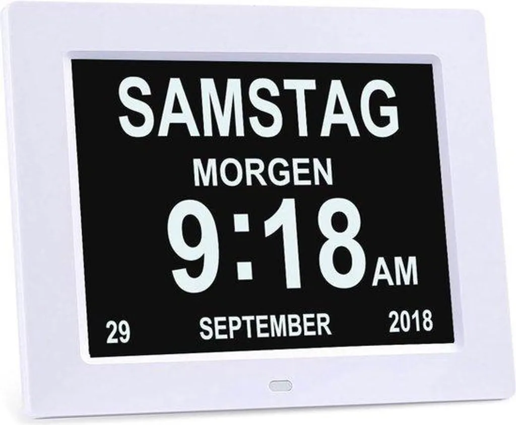 Réveil numérique XL-200 blanc avec grand écran LED pour seniors