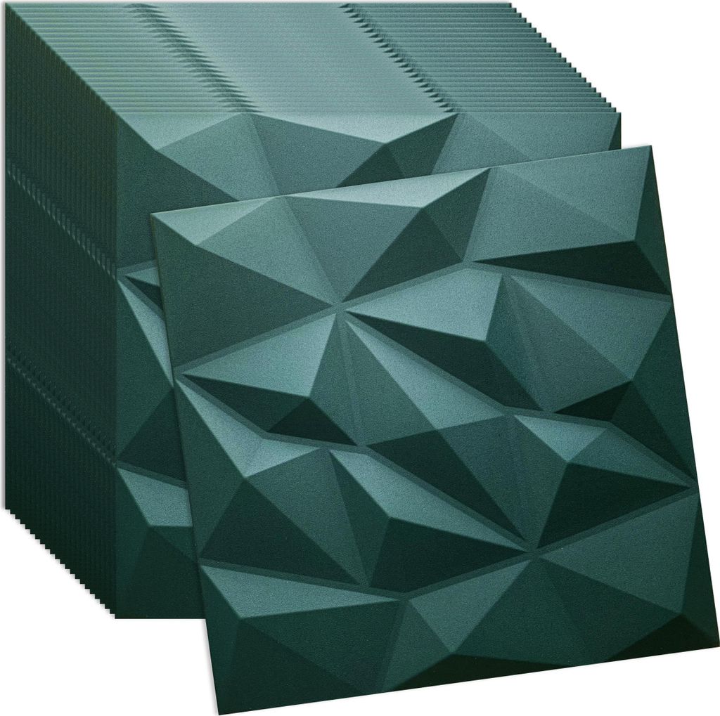 3D Wandpaneele Flaschengrün 24 Stück / 6 m² | Deckenpaneele Produktbild 