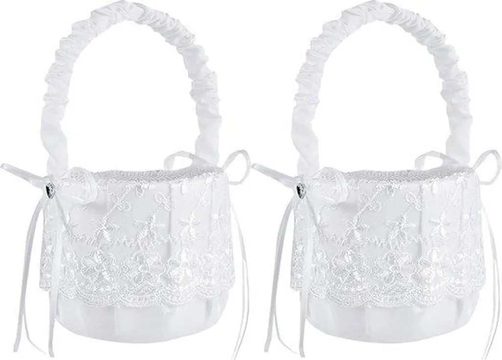 Panier de demoiselle d'honneur blanc pour pétales - Décoration mariage