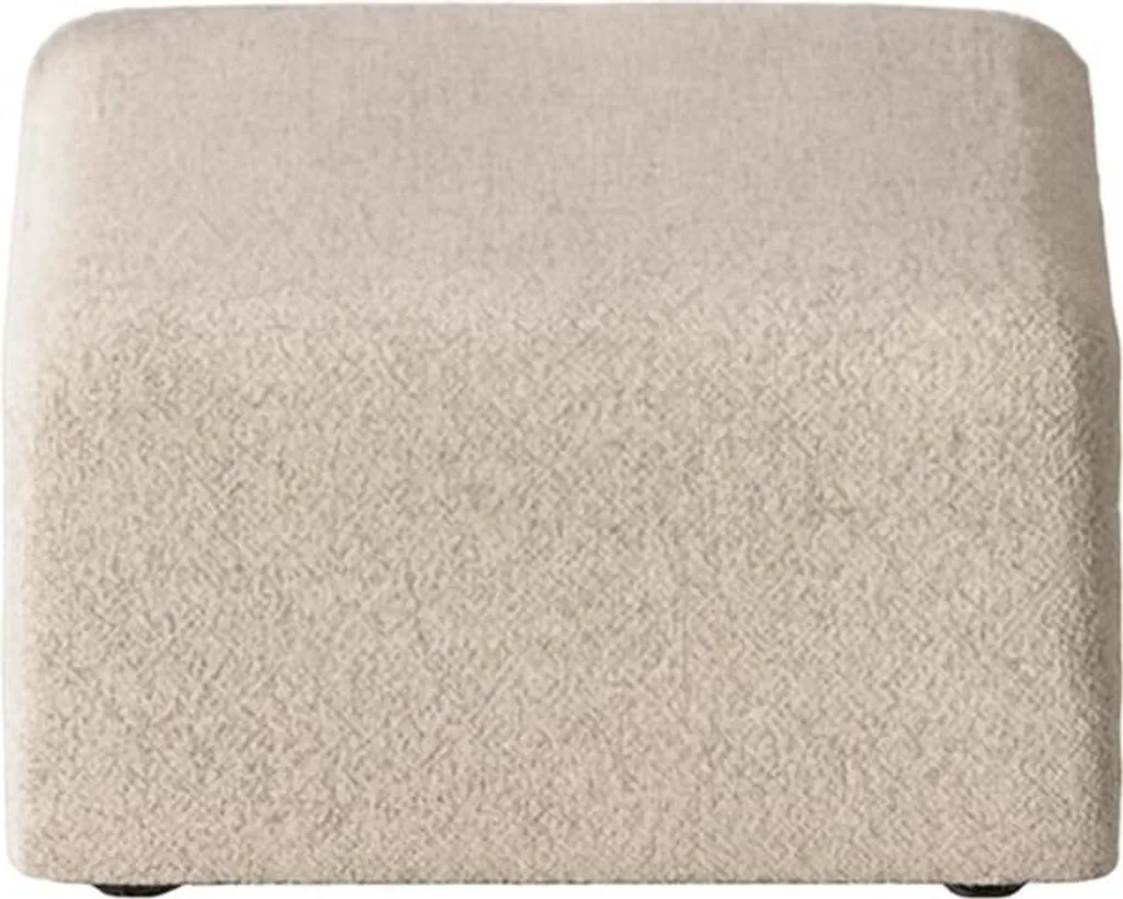 Siège d'appoint cubique beige - Pouf de salon carré design et sobre