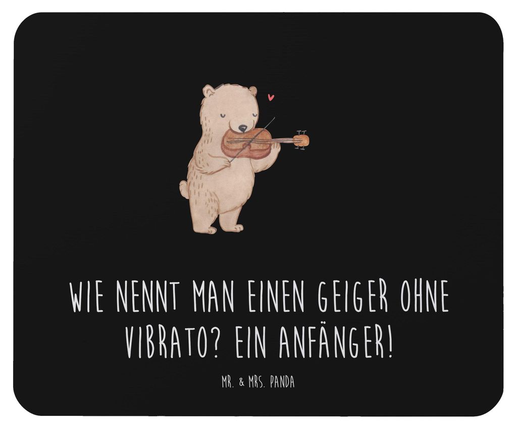 Mr. & Mrs. Panda Mouse Pad Violine Anfänger - Schwarz - Geschenk, Leidenschaft, Instrument, computer mousepad, Musik, Emotionen, Lernen, Klänge, ...