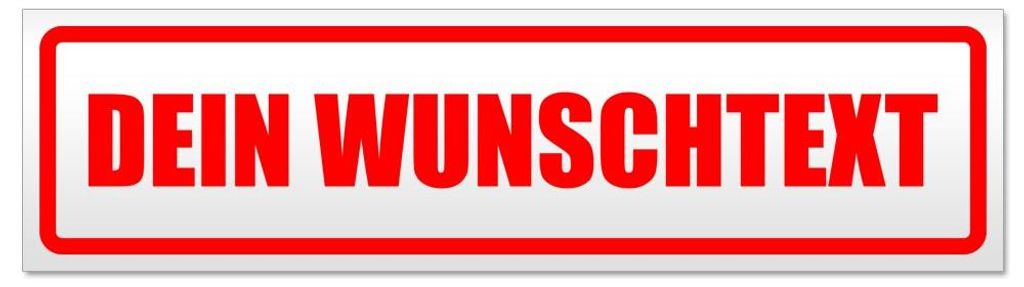 Kiwistar - Autoaufkleber - Rot - 30 x 8 cm - Dein Wunschte x t - Hinweis Aufkleber Sticker für Auto, Kfz, Fahrrad, PKW, LKW