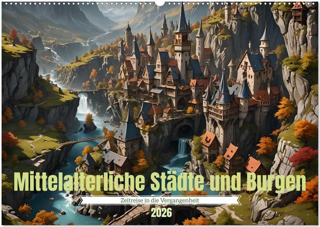 Mittelalterliche Städte und Burgen (Wandkalender 2026 DIN A2 quer), CALVENDO Monatskalender