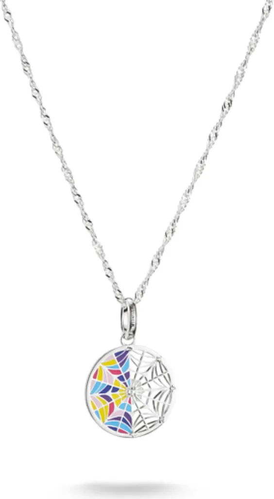 Pendentif Fenêtre Mercredi Addams en Argent et Émail - Bijou Gothique Chic