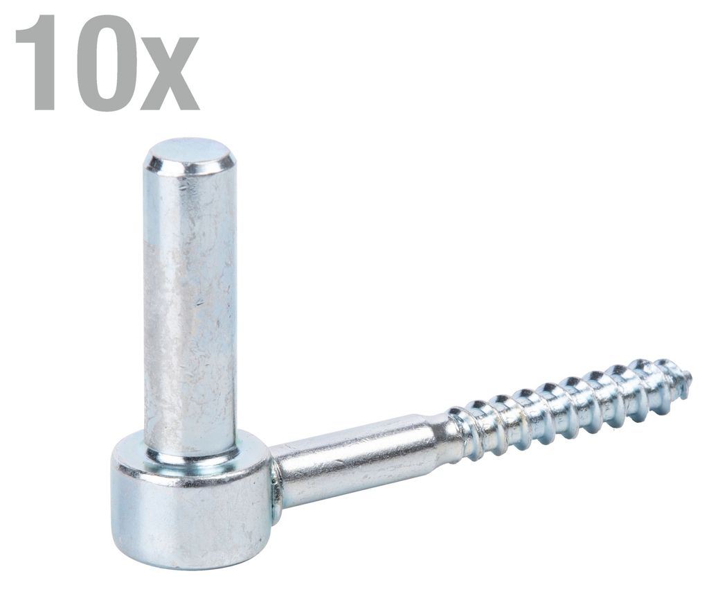 Alberts 10x Kloben mit J-Haken, 105 mm, zum Einschrauben, Dornmaß Ø14 mm, verzinkt
