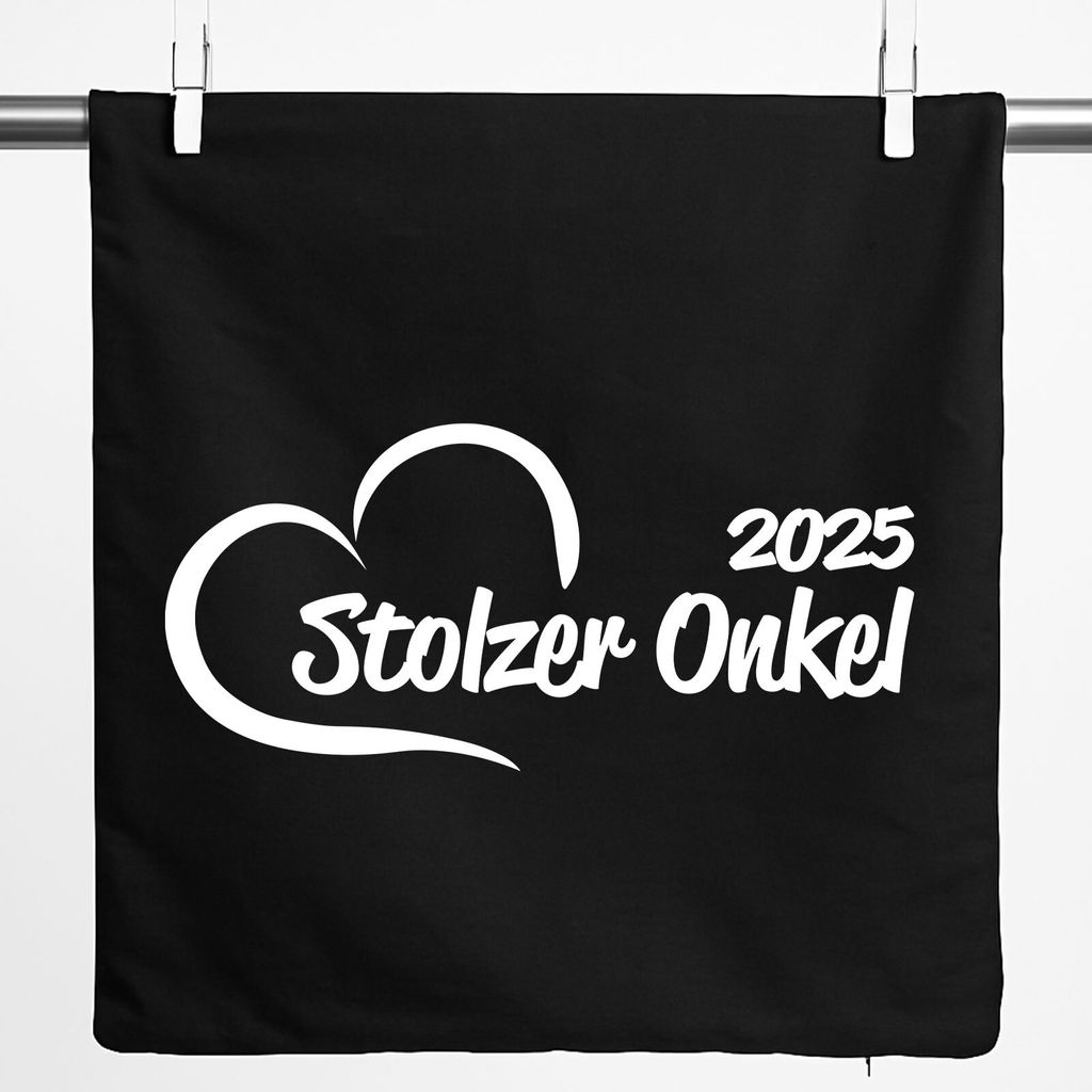 Huuraa Kissenbezug Stolzer Onkel 2025 Herz 40x40cm Black Baumwolle Dekokissenbezug Geschenkidee