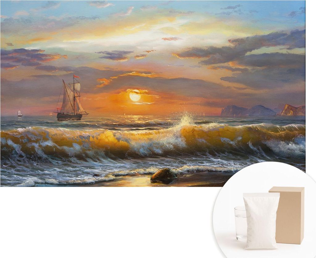 Fototapete - Wandbilder für Wohnzimmer - 416x254 - Dekorative Wandfolie - Modernes Design für Wanddekoration - Tapeten für Innenräume - Meeresp...