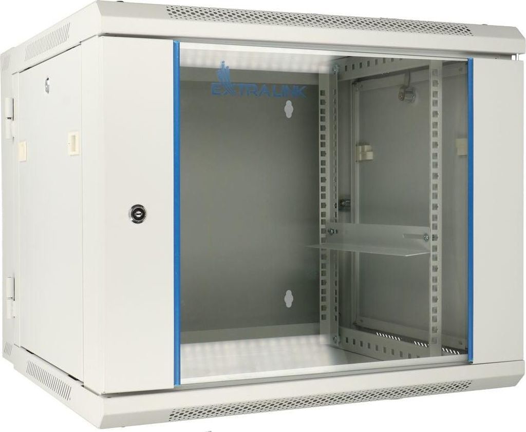Extralink Rack skříň 9U 600x600 AZH Šedá montovaná na zeď, Obrázek produktu 