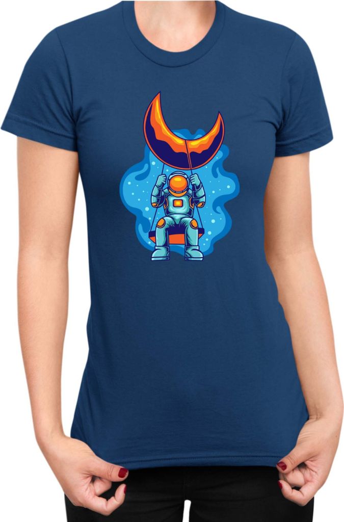 Damen T-Shirt Nasa Space Theme Nasa 004, Lady L / Dunkelblau