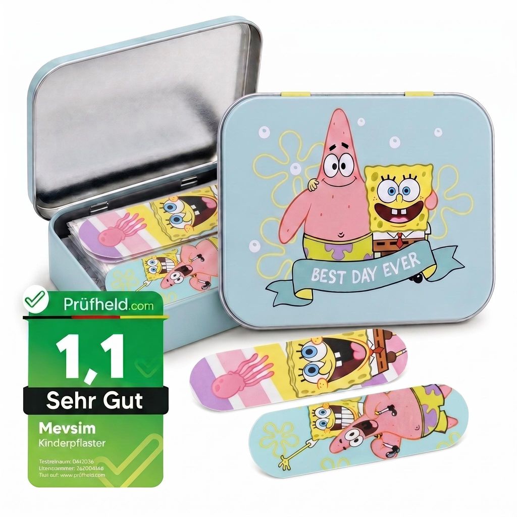 SpongeBob Kinderpflaster Lizensiertes Produkt - Metall-Box Produktbild 