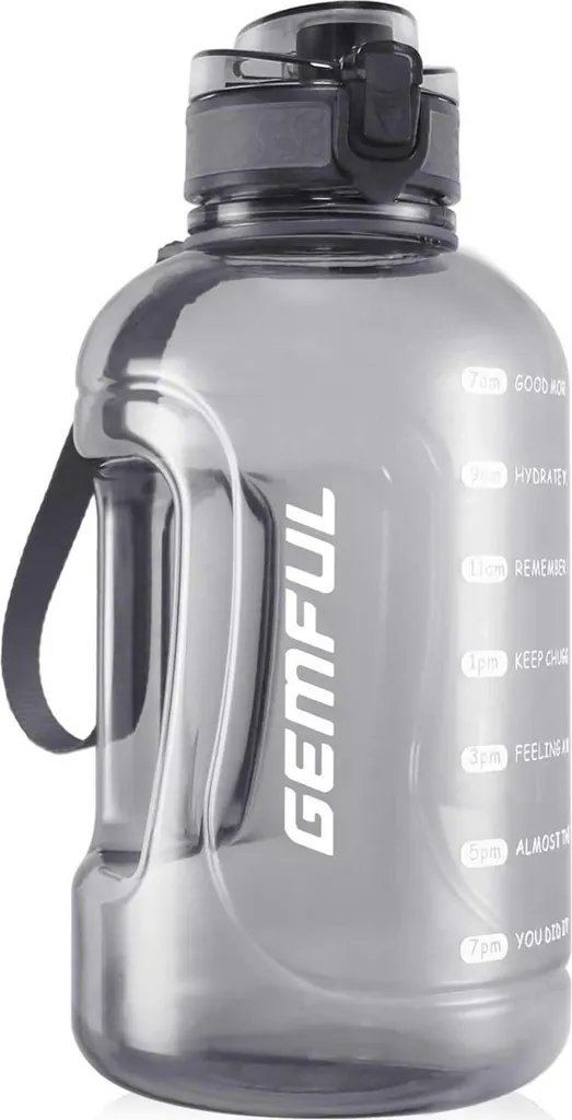 Borraccia 2 Litri Minimal Grigio - Tracking Orario e Zero BPA