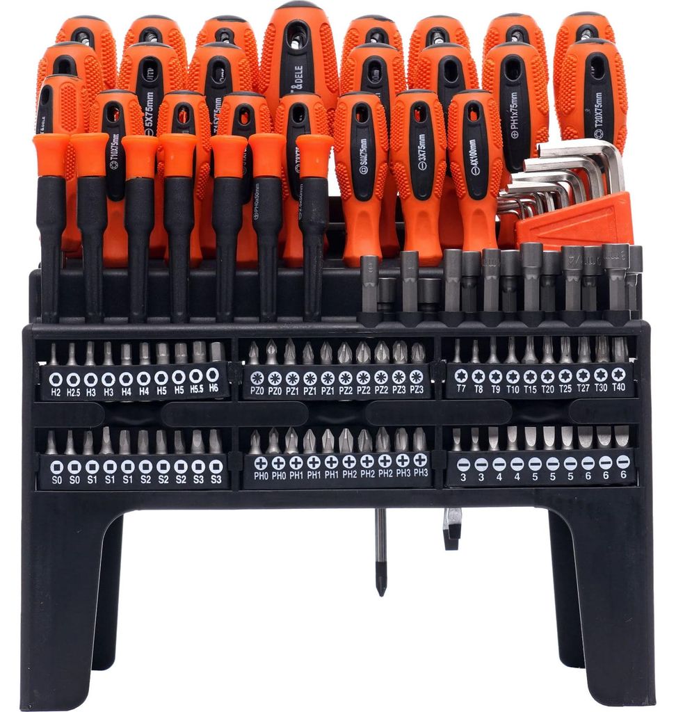 KRAFT&DELE | Magnetschraubendreher-Set, Bits, 122TLG, einschließlich Schlitz-, Kreuzschlitz-, Torx-, Sechskant-, Vierkant