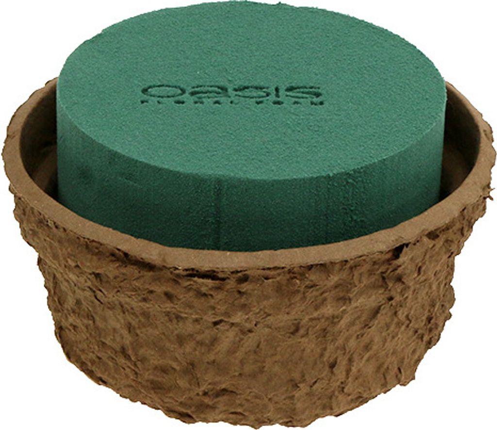 Nass Steckschaum Schale Ø18cm für Blumen Gestecke, Natur-Dekoration, 2er Set, 2 Stück