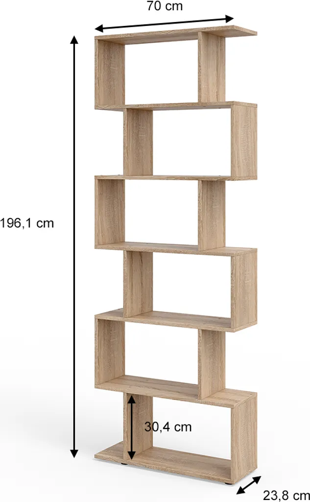 Étagère de séparation Vicco Levio 70x192 cm décor chêne Sonoma