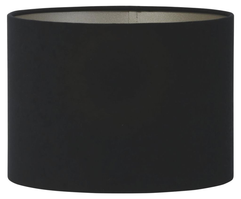 Light & Living - lampenschirm - Velours - schwarz - textil - Ø 25cm - E27 - 2225322