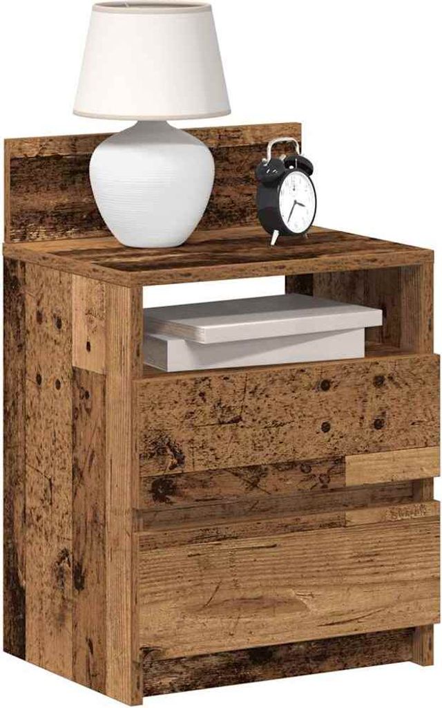 vidaXL Nachttische 2 Stk. mit 2 Schubladen Altholz-Optik 40x33x60 cm