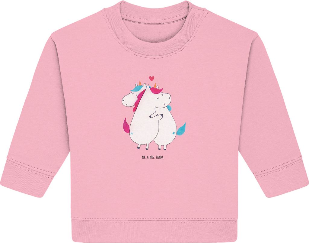 Mr. & Mrs. Panda Organic Baby Pullover Einhorn Mitteilung 24. - 36. Monat - Baumwolle Pink - Geschenk, Bullover, Liebe, Spruch, Einhörner, Unicorn...