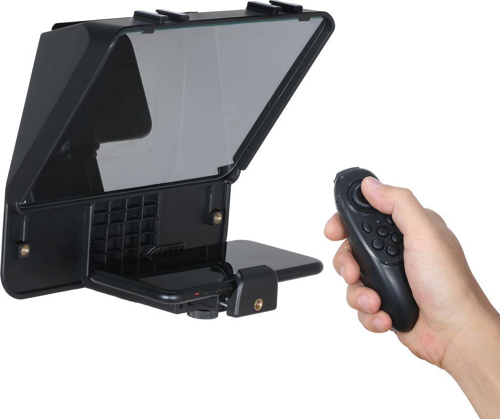 Andoer A10 Tragbares Smartphone DSLR-Kamera Teleprompter Prompter mit Handyhalter Fernbedienung fuer Videoaufnahmen Live-Streaming Interview Buehne...