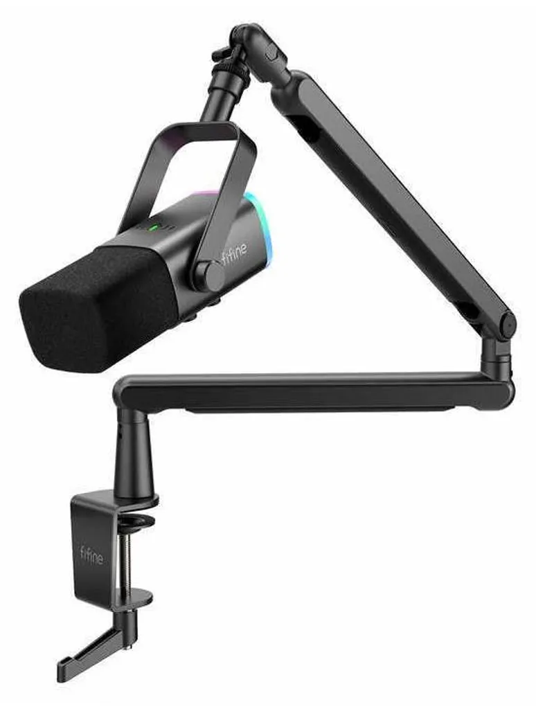 FIFINE TAM8 Microphone Dynamique USB/XLR avec Bras Articulé pour Streaming