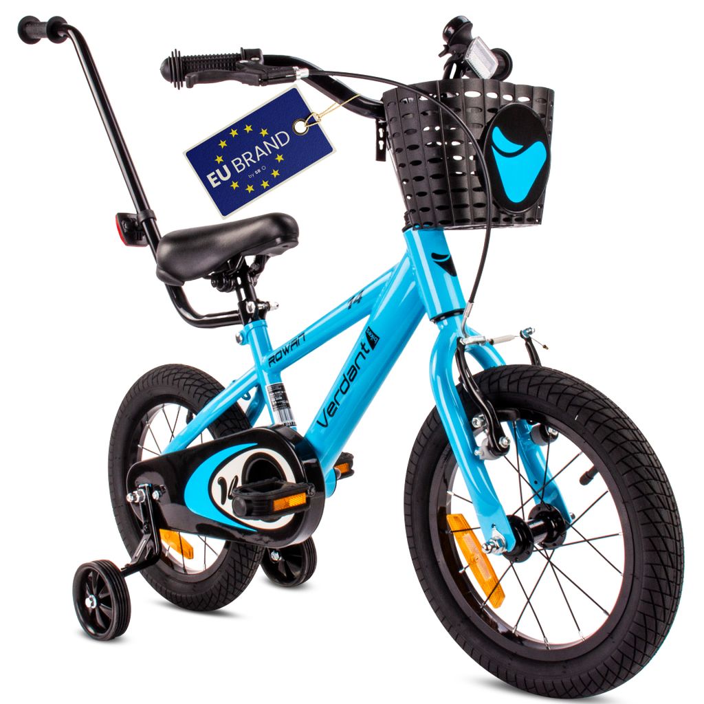 Sun Baby Verdant Rowan Kinderfahrrad Jungen Fahrrad Stützräder 12 14 16 Zoll ab 3-5 Jahre BMX Kinder Fahrrad (14 Zoll,blau)