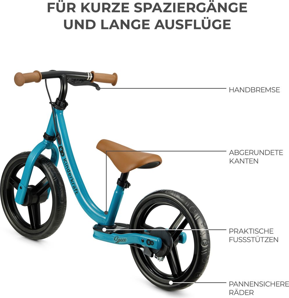 Kinderkraft SPACE Laufrad - Leicht, mit Handbremse - Produktbild 6