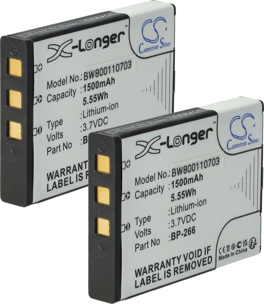 vhbw 2x Akku Ersatz für Polmar PB-19 für Funkgerät, Walkie Talkie (1500 mAh, 3,7 V, Li-Ion)