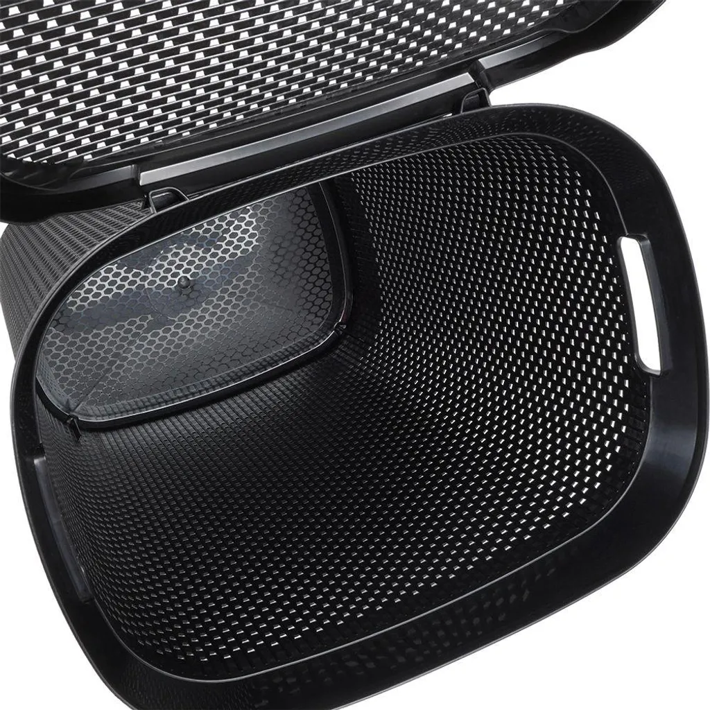 Panier à Linge 60 Litres avec Couvercle Rabattable Noir - Format Compact - 6