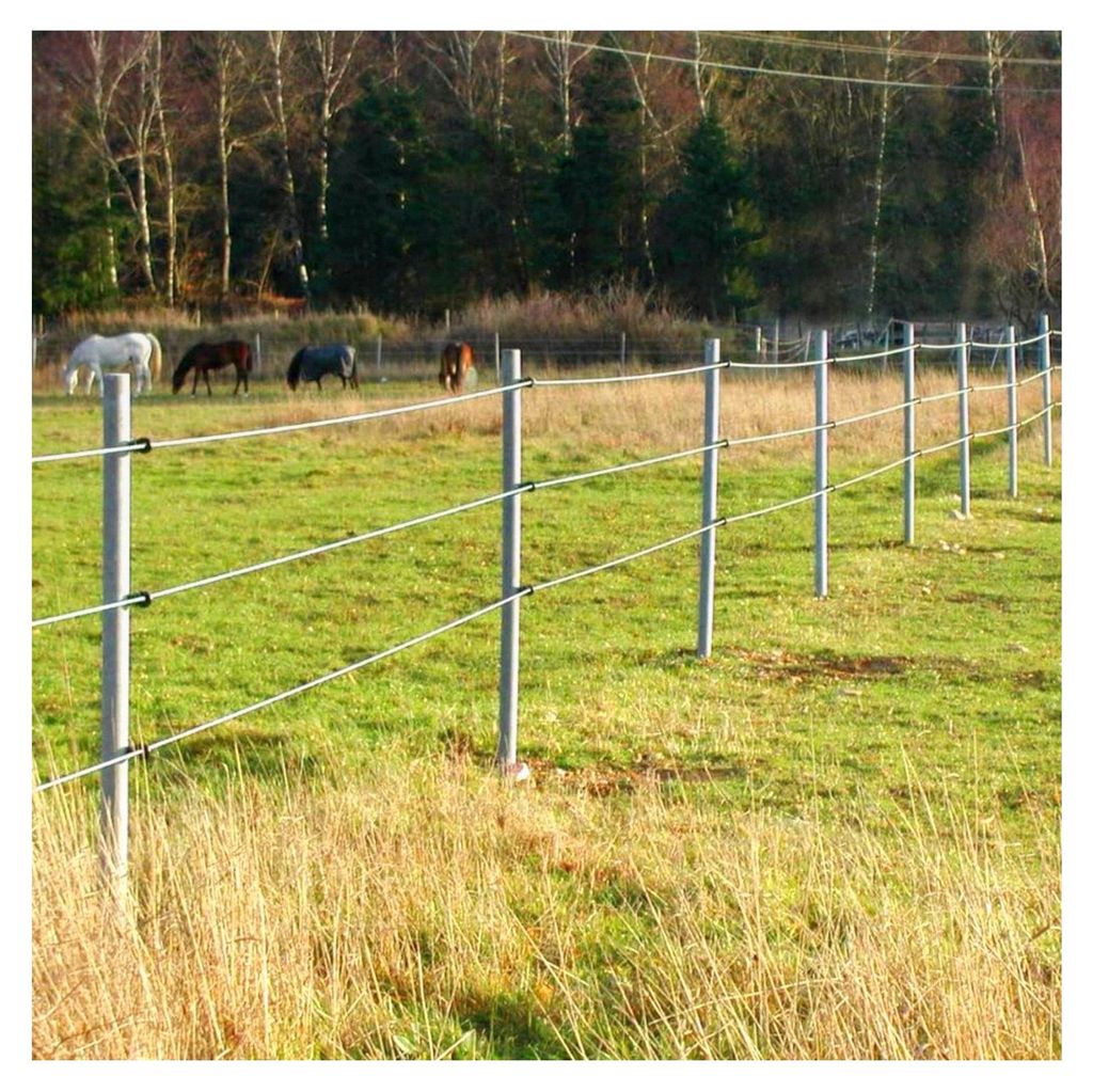 Recyclingpfosten | 175 cm | Ø6cm | grau | 6 Stück | wetterfeste und langlebige Weidepfähle mit Spitze