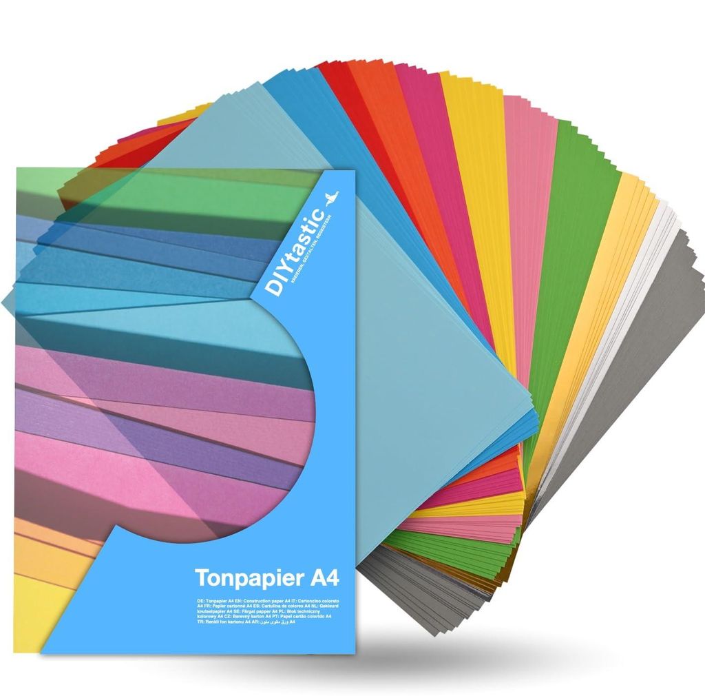 50x Papier bunt - 220 g/m² - Bastelpapier & Buntpapier - für Drucker & Basteln - Tonpapier & Tonkarton
