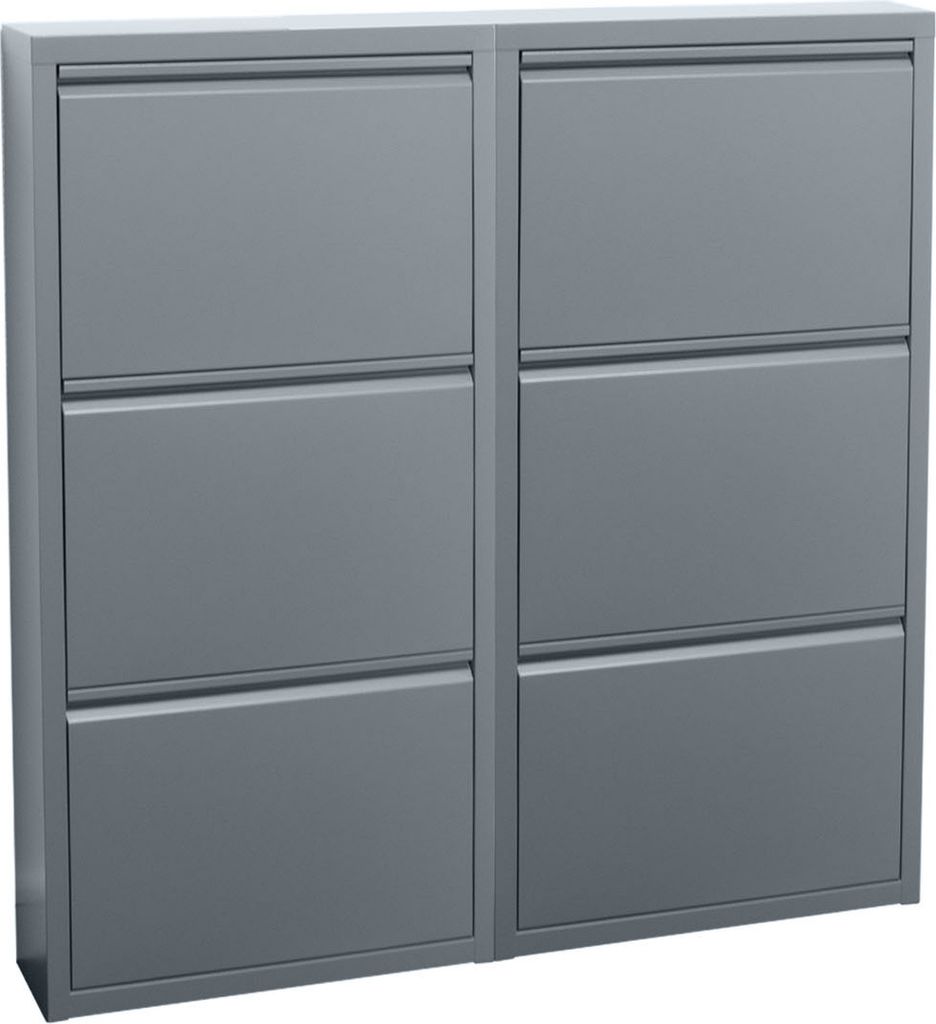 Scarpiera Pisa a 6 ante in grigio metallizzato. Consegnata Immagine del prodotto 