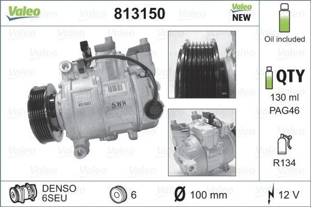 Compresseur d'air VALEO 813150 Image du produit 