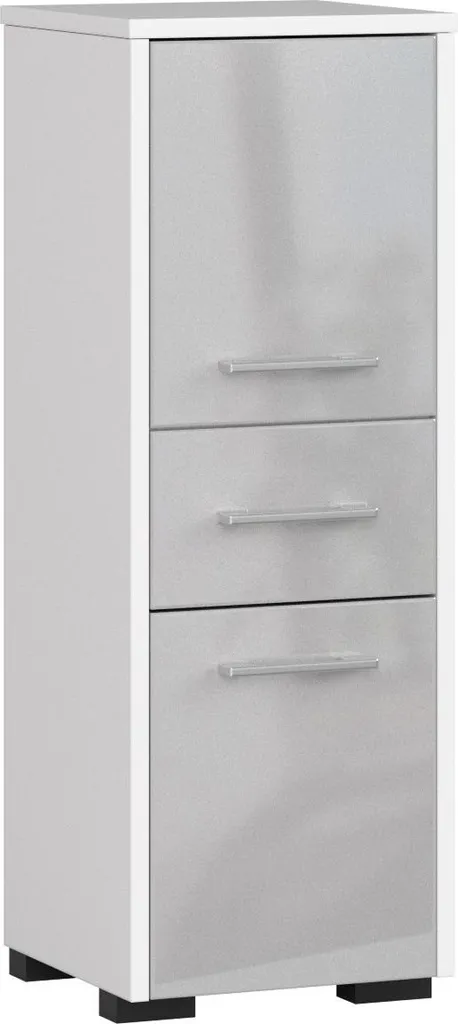 Meuble de Rangement Salle de Bain Type Colonne Haute Blanc Brillant