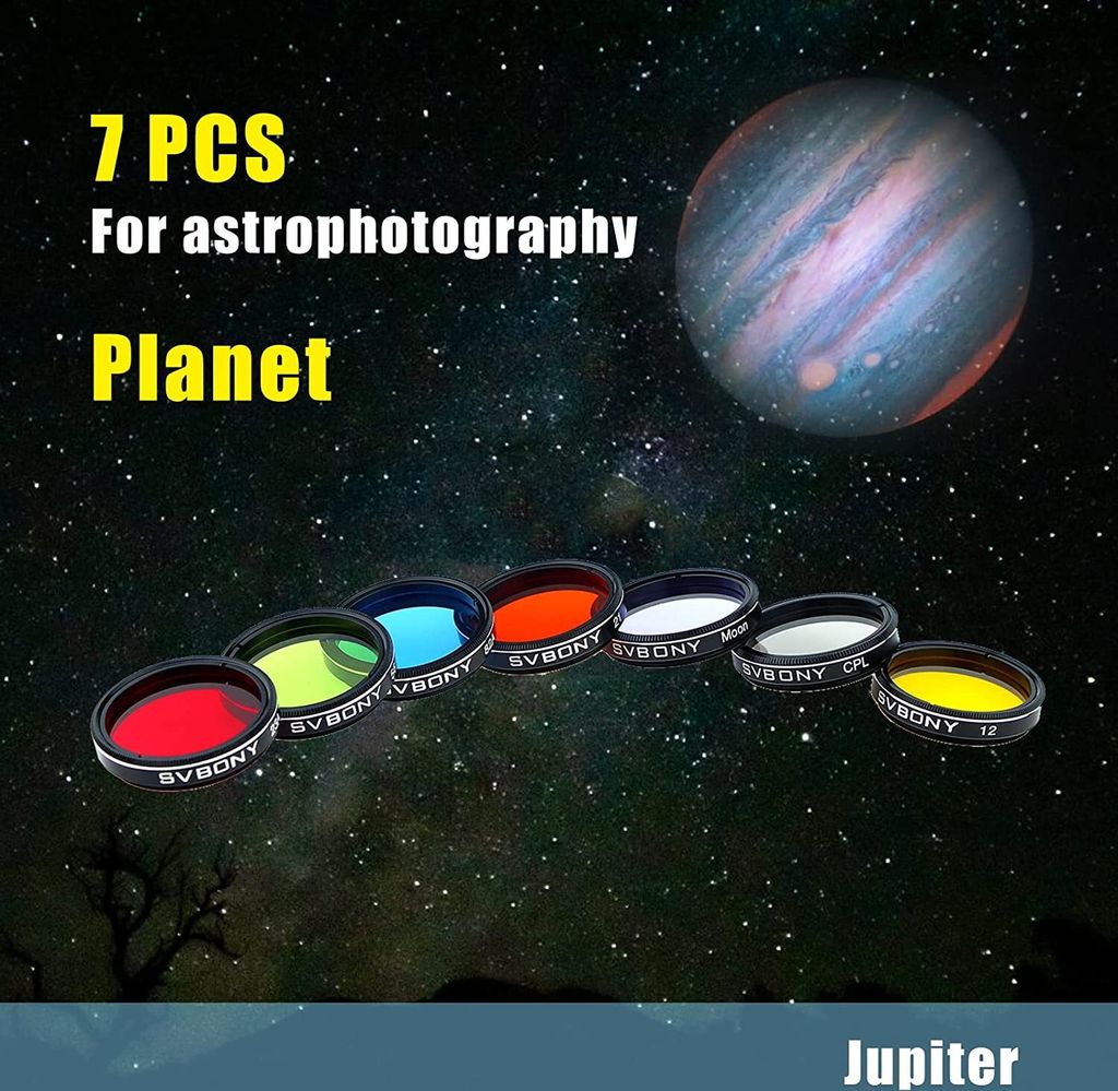 Lot De 6 Filtres Lunaires Pour Télescope – 1,25 Pouce – CPL Optique – Astronomie