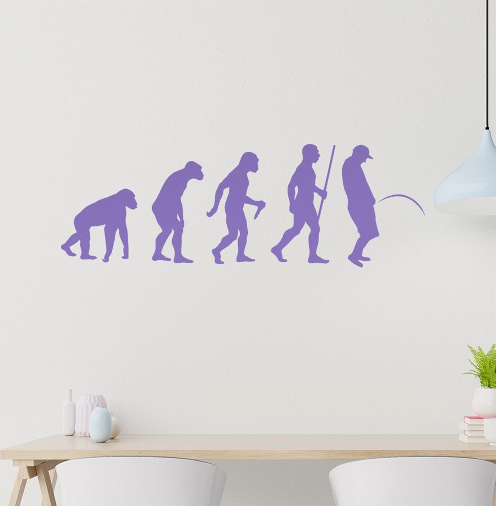 piss on urinieren Evolution Wandtattoo Wandaufkleber Wall Sticker - Dekoration, Küche, Wohnzimmer, Schlafzimmer, Badezimmer
