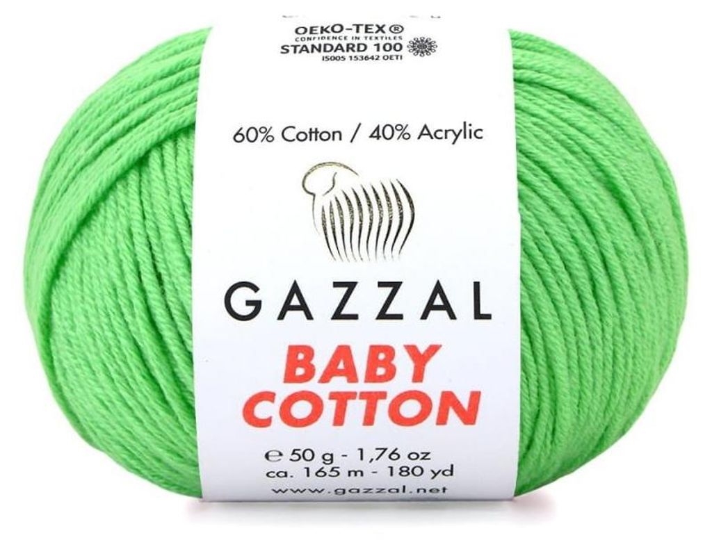 Gazzal Baby Baumwolle 3466 Strickwolle Baumwoll-Acryl-Garn Produktbild 