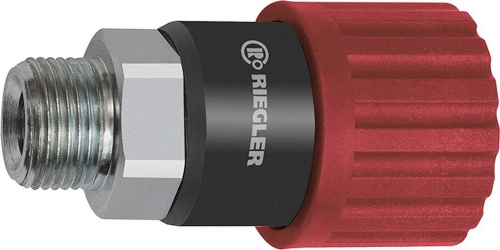 Riegler Dreh-Sicherheitskupplung NW 6, ISO 6150 C, Stahl, G 1/2 AG