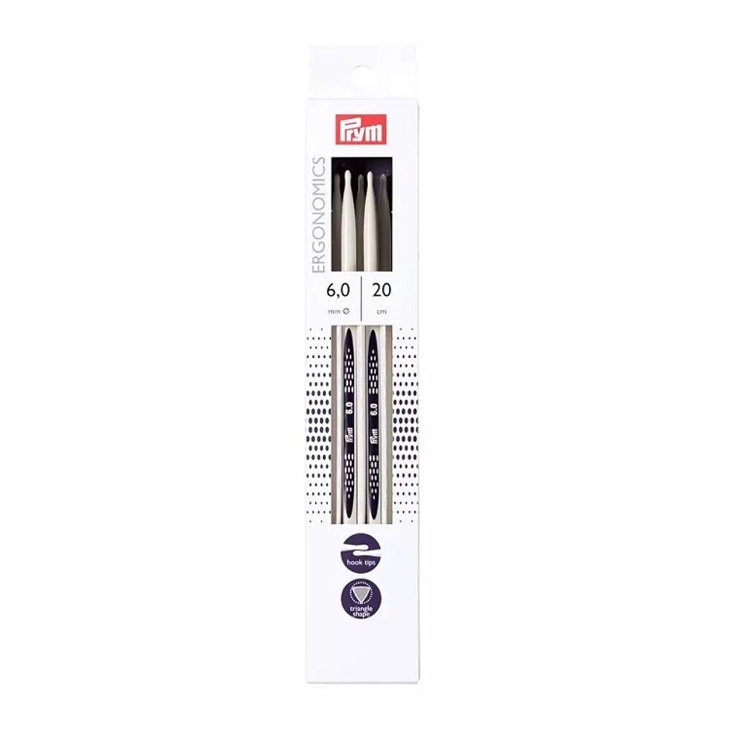 Prym Ergonomics Strumpfstricknadeln 5er Set 20 cm Stricknadeln Sockenstricken Stärke 6