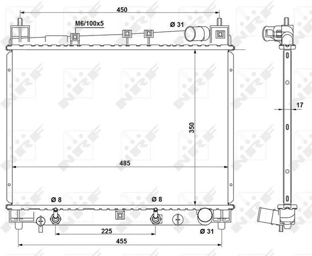 Radiateur de refroidissement moteur pour Toyota Yaris Verso P2 NRF 53212