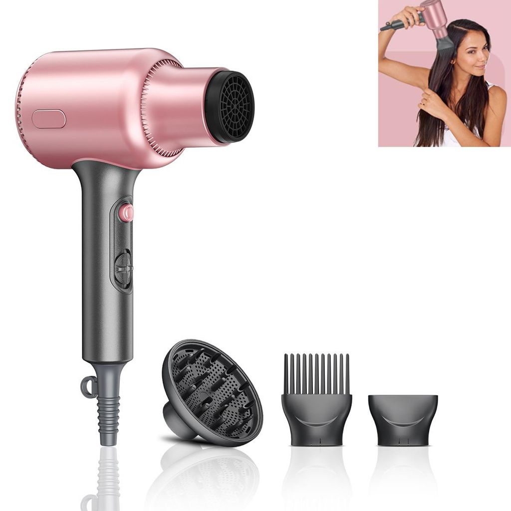 Haartrockner, Fön mit Diffusor, Ionen Haartrockner mit 3 Aufsätzen, 1500W Haarföhn Schnelles Föhne, Starker Haar Föhn Anti Frizz, Föhn Set f...