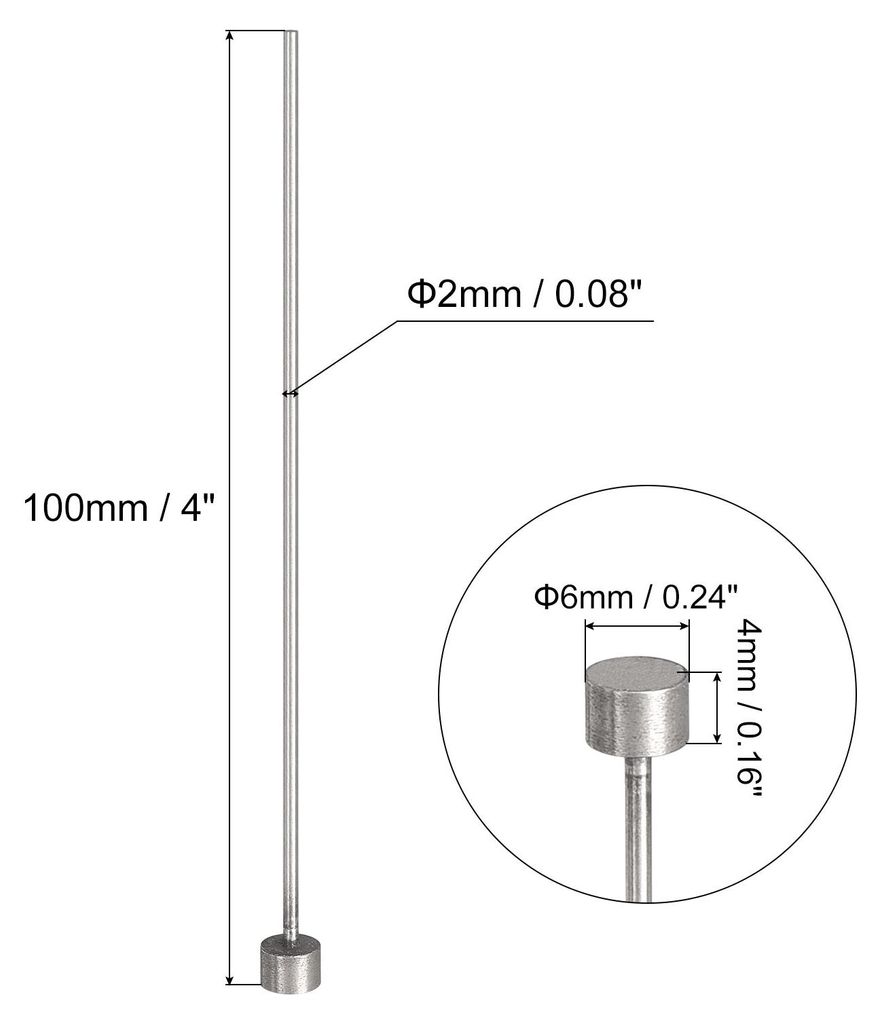 10 Stš¹ck Gerade Auswerferstifte Pin Punches 2mm(5/64") Durchmesser Werkzeug Auswerferstifte 65Mn Stahl Kunststoffteile Auswerfer fš¹r Kunststo...