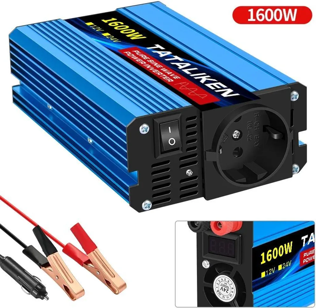 Onduleur Camping-Car 12V 220V 1600W - Idéal Solaire et Voyage en Europe