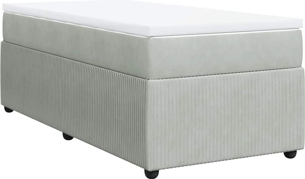 vidaXL Postel Boxspring s matrací Light Grey 100x200 cm Obrázek produktu 