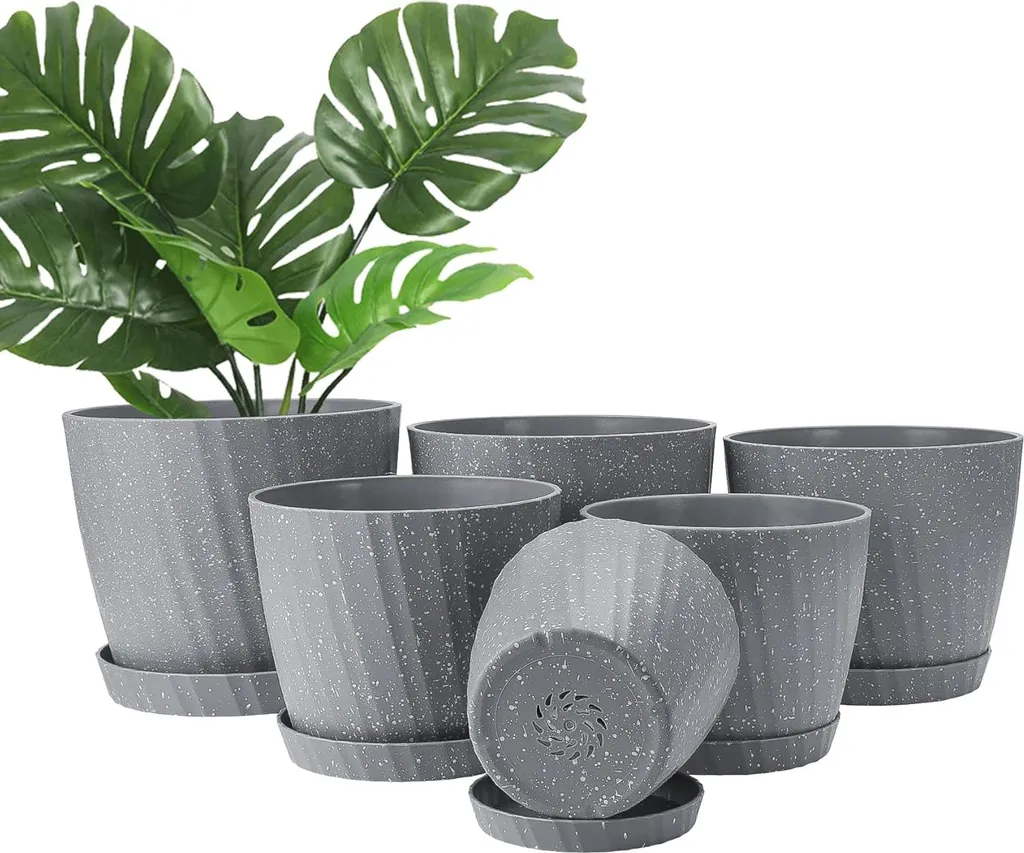 Jardinière Auto-Arrosante, Set de 7 Pots en Plastique pour Plantes
