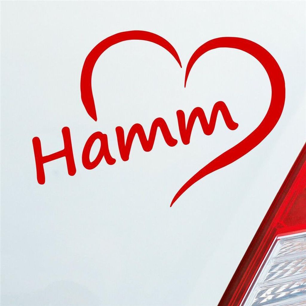 Auto Aufkleber Hamm Herz Stadt City Liebe Love Heimat 12x8 cm Rot Sticker Heckscheibenaufkleber