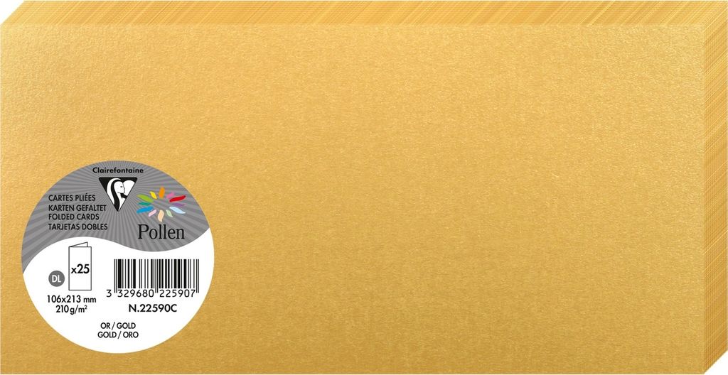 Doppelkarte Pollen DINlang 210g VE=10x25 Stück gold